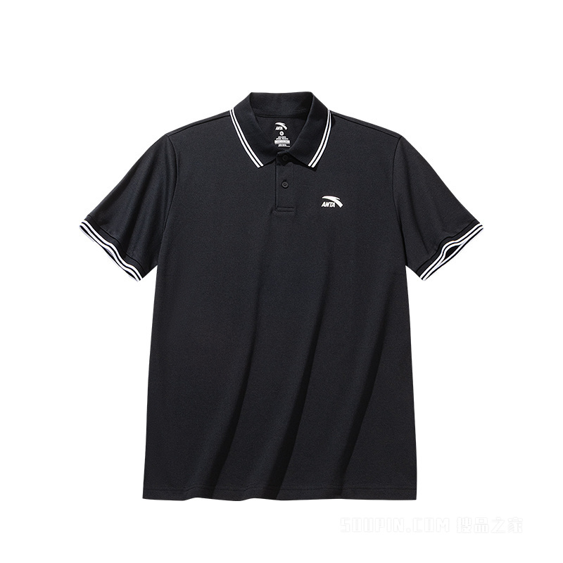 安踏生活系列运动复古男子短袖POLO衫