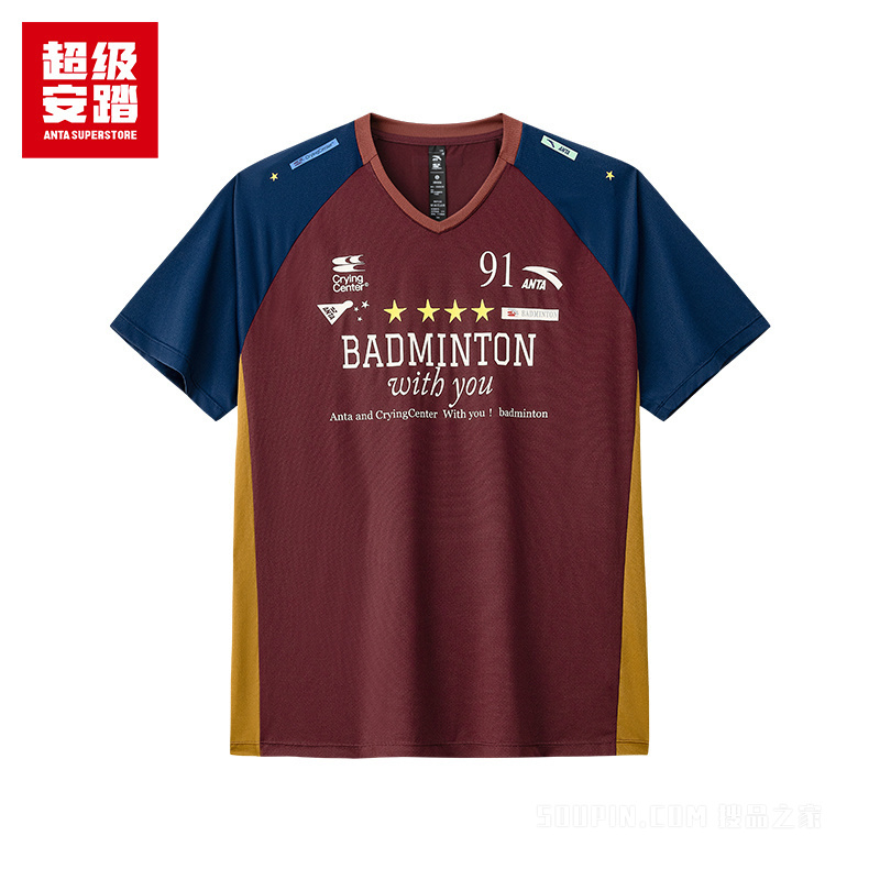 超级安踏x哭喊中心联名｜羽毛球系列比赛服短袖T恤152638118U