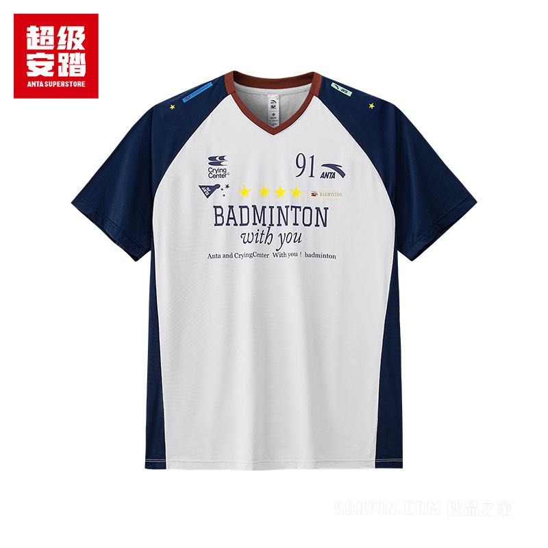 超级安踏x哭喊中心联名｜羽毛球系列比赛服短袖T恤152638118U