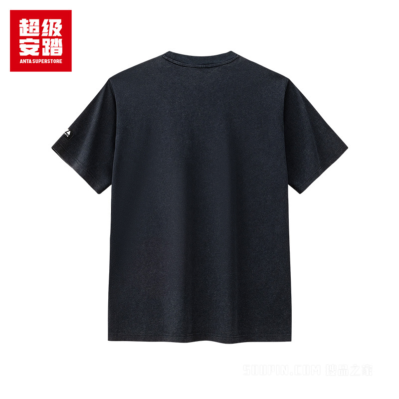 安踏运动生活系列潮流文化男子短袖针织衫