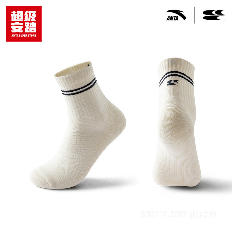 超级安踏x哭喊中心联名｜毛圈运动袜3A抗菌休闲袜192633391U