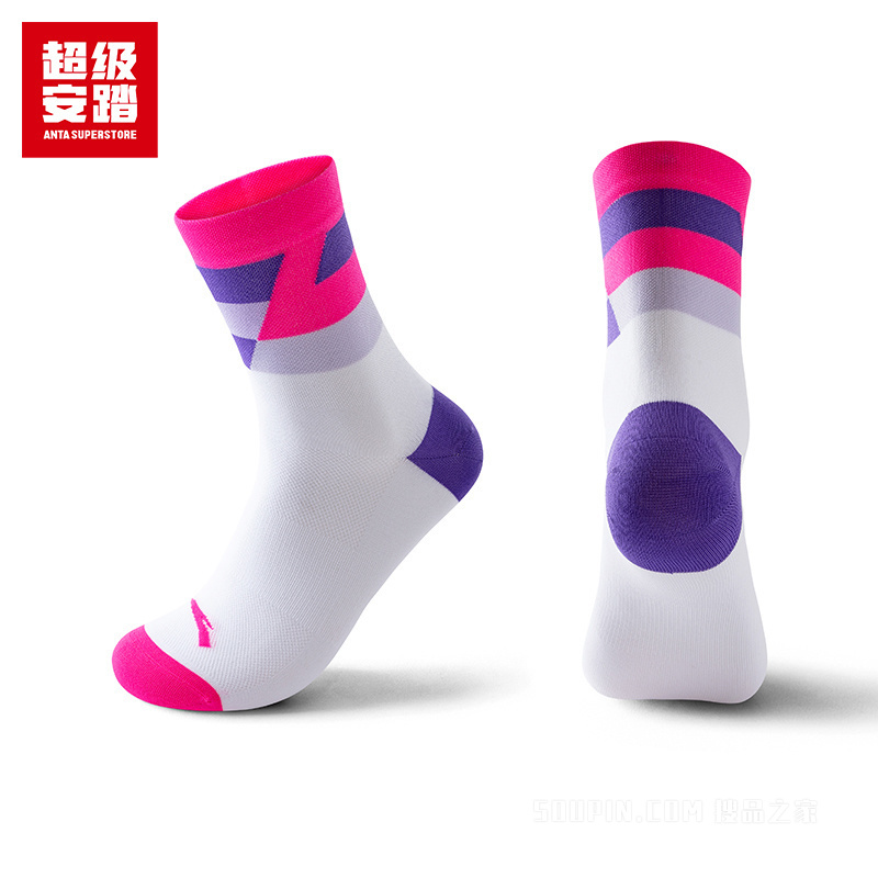 安踏跑训系列跑步男女同款平板长袜