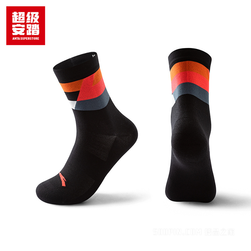 安踏跑训系列跑步男女同款平板长袜