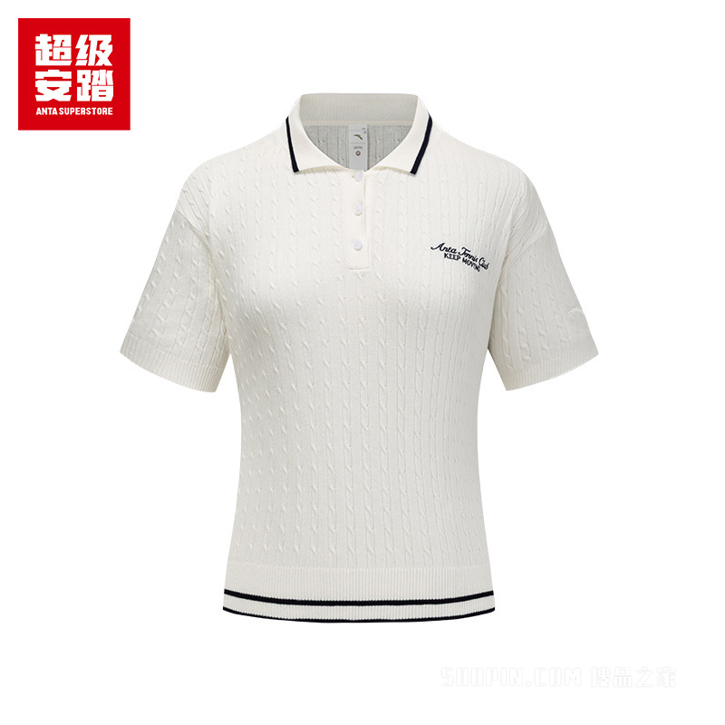安踏小球运动系列网球女子短袖POLO衫