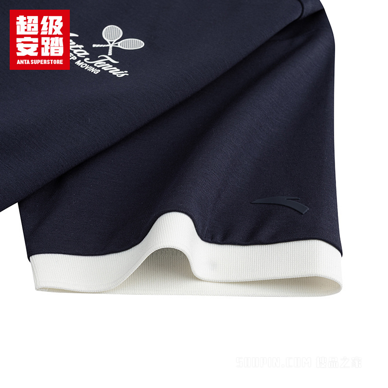 安踏小球运动系列网球女子冰肤短袖针织衫