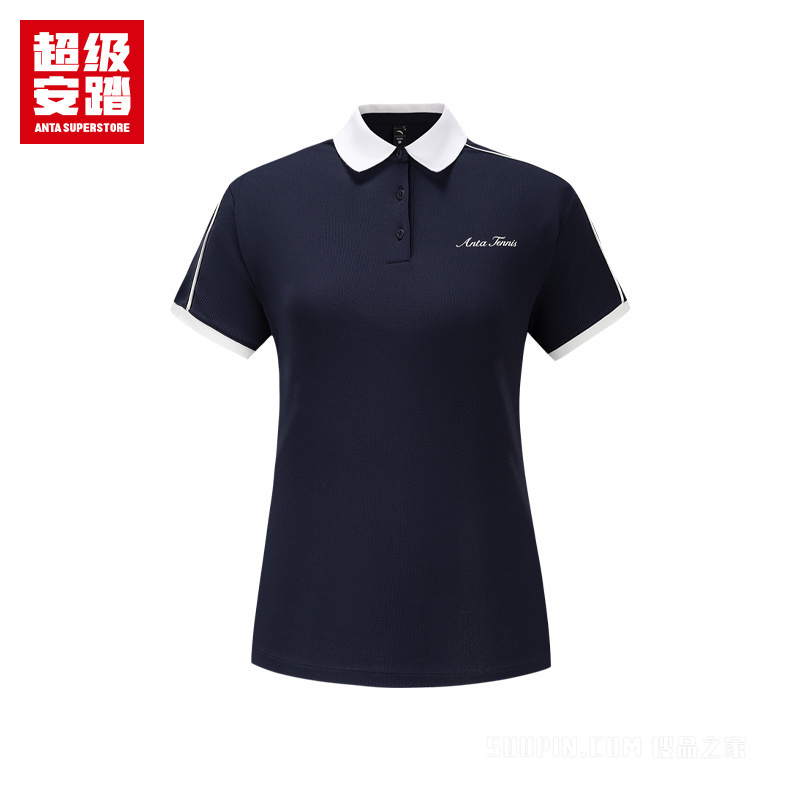 安踏小球运动系列网球女子短袖POLO衫