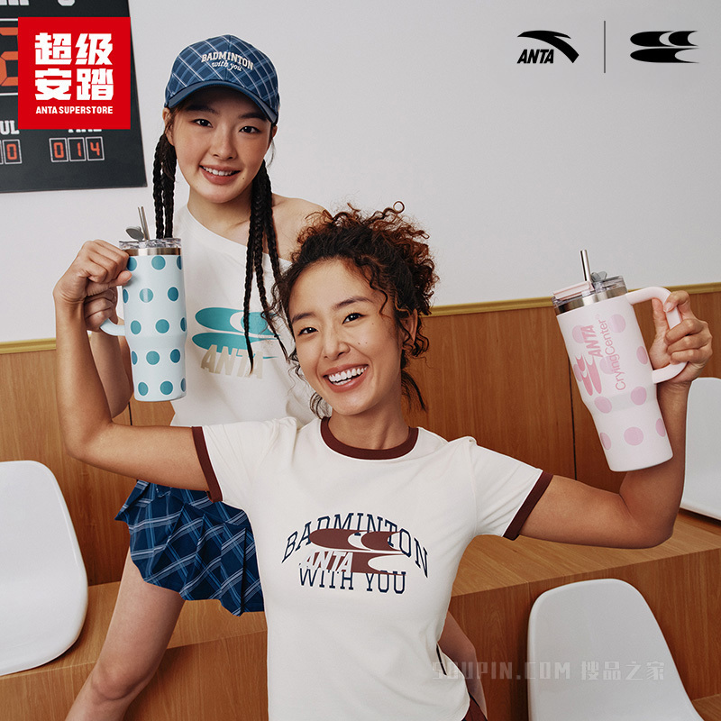 超级安踏x哭喊中心联名｜羽毛球紧身短t撞色短T恤162638127U