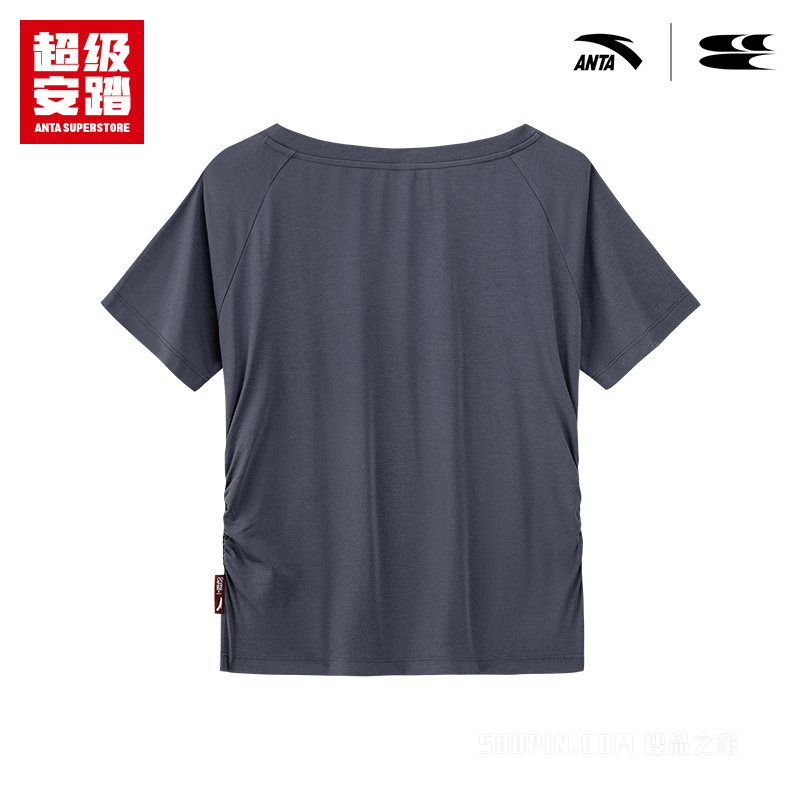 超级安踏x哭喊中心联名｜羽毛球系列斜肩短T恤短袖162638119U