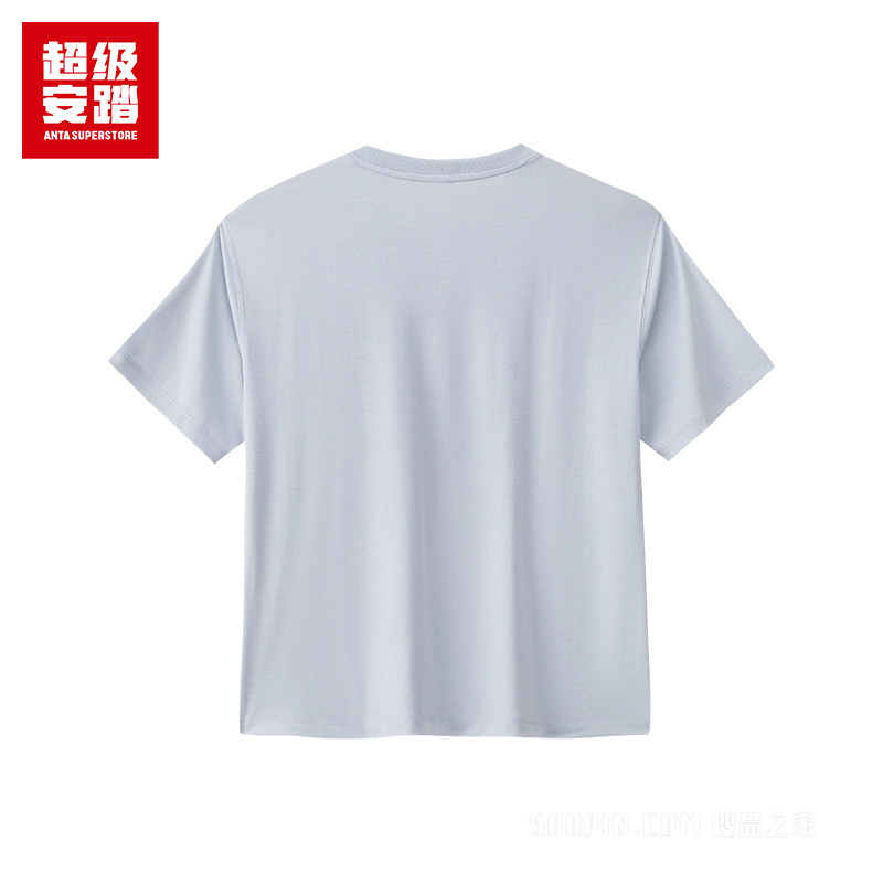 安踏运动生活系列运动复古女子冰肤3A抗菌短袖针织衫