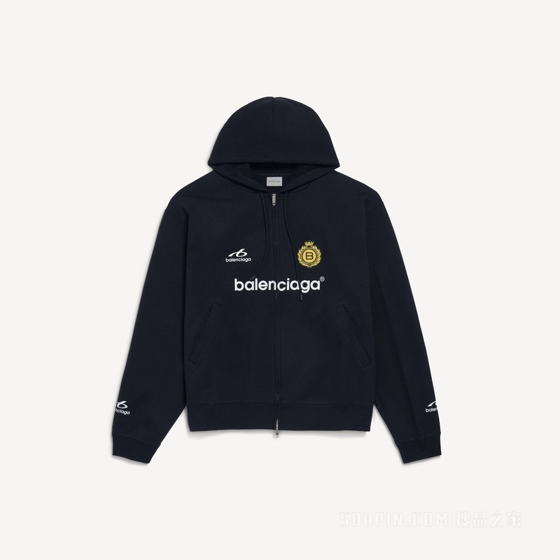 SOCCER超大版型拉链连帽卫衣