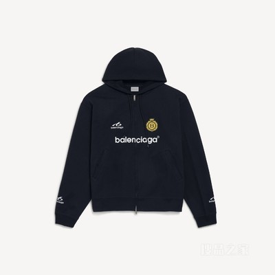 SOCCER超大版型拉链连帽卫衣