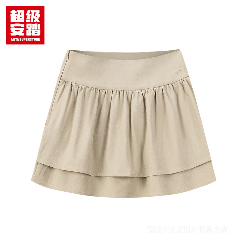 安踏运动生活系列潮流文化女子吸湿速干梭织短裙