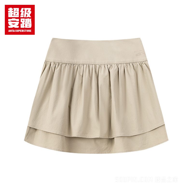 安踏运动生活系列潮流文化女子吸湿速干梭织短裙