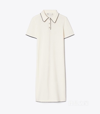 【新品】Polo 衫式连衣裙 象牙白 / 雾霭海军蓝
