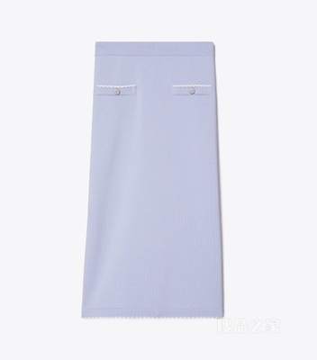 【新品】羊毛半身裙 淡蓝色/象牙白