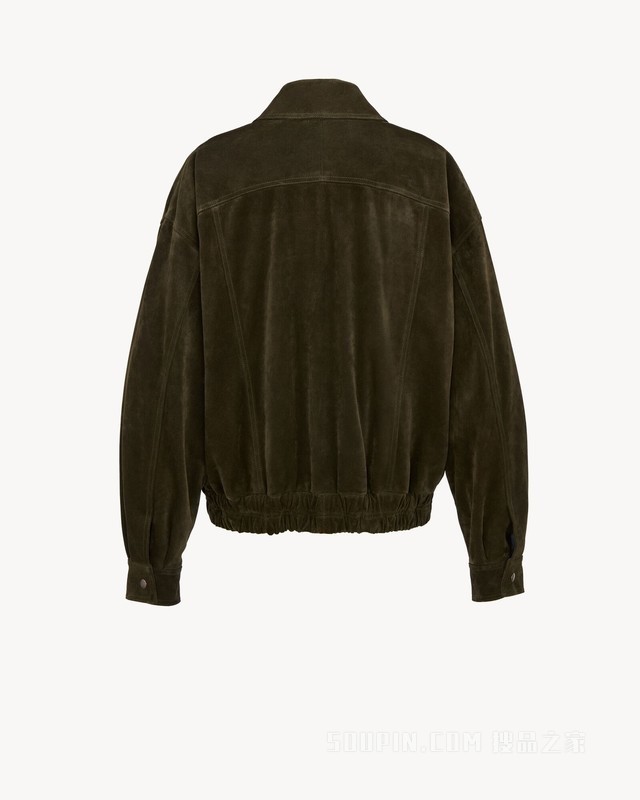 复古剖层革飞行员夹克
