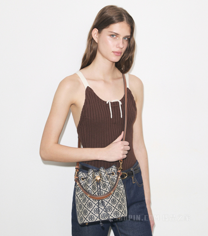 【新品】T Monogram 水桶包 Tory 海军蓝