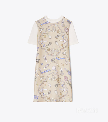 【新品】桑蚕丝毛衣连衣裙 象牙白/中性蛇纹图案