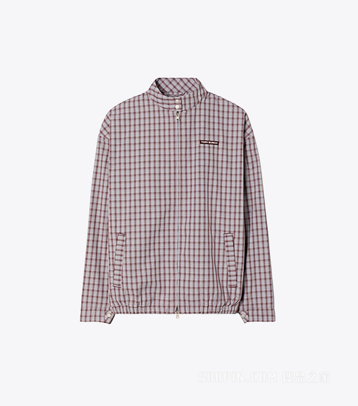 【新品】格纹高尔夫夹克 勃垦地红格纹
