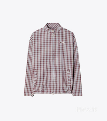 【新品】格纹高尔夫夹克 勃垦地红格纹
