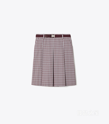 【新品】格纹高尔夫半身裙 勃垦地红格纹