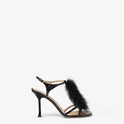FENDI Noir 黑色皮革凉鞋