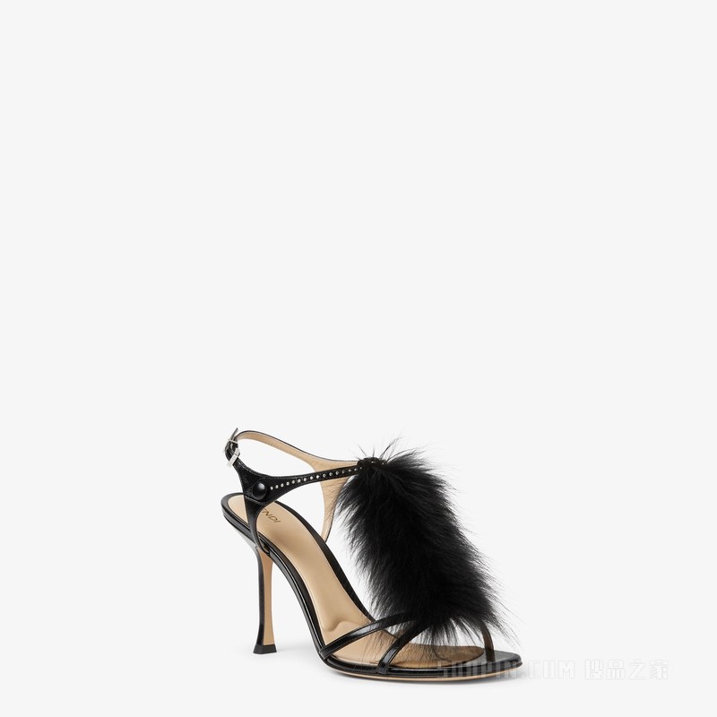 FENDI Noir 黑色皮革凉鞋