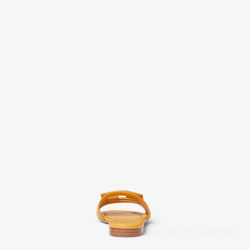 Baguette 黄色皮革凉拖鞋