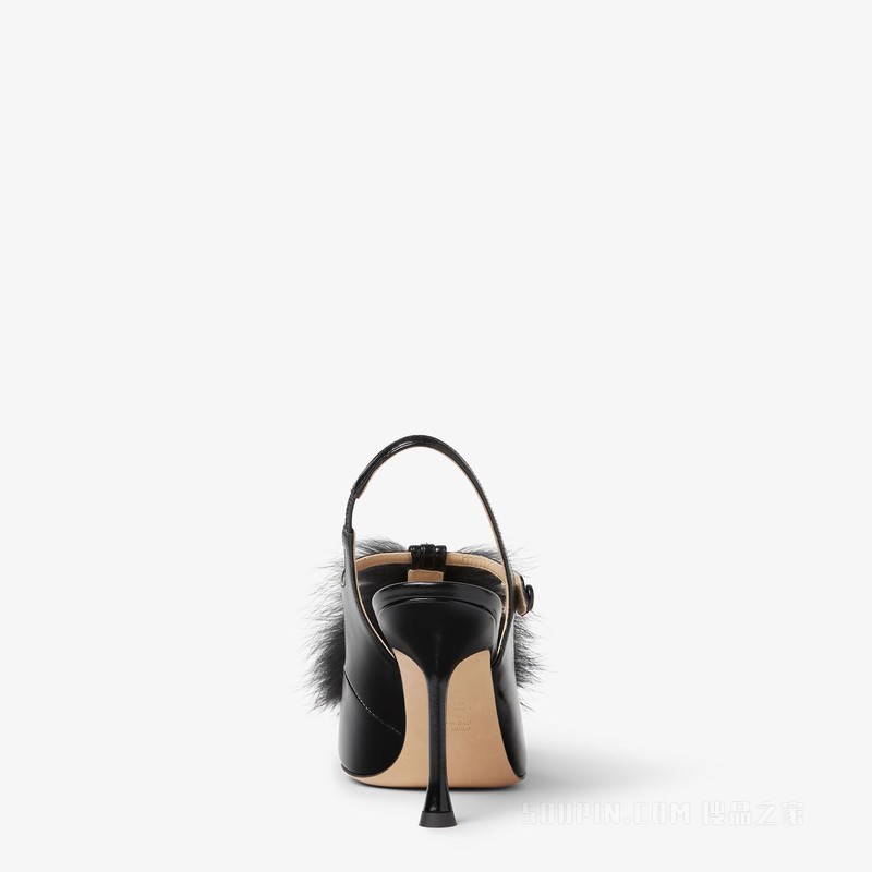 FENDI Noir 黑色皮革露跟鞋