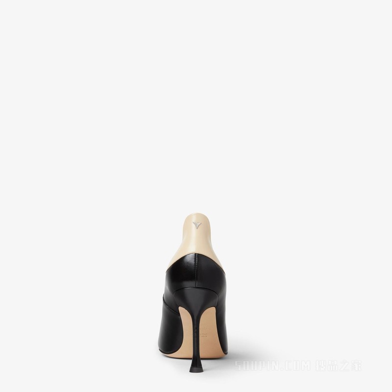 FENDI Nude 黑色和米色皮革高跟鞋