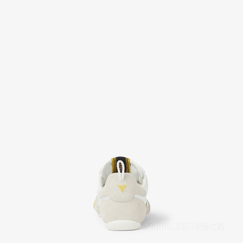 FENDI Wrap运动鞋 白色绒面革和布料低帮鞋