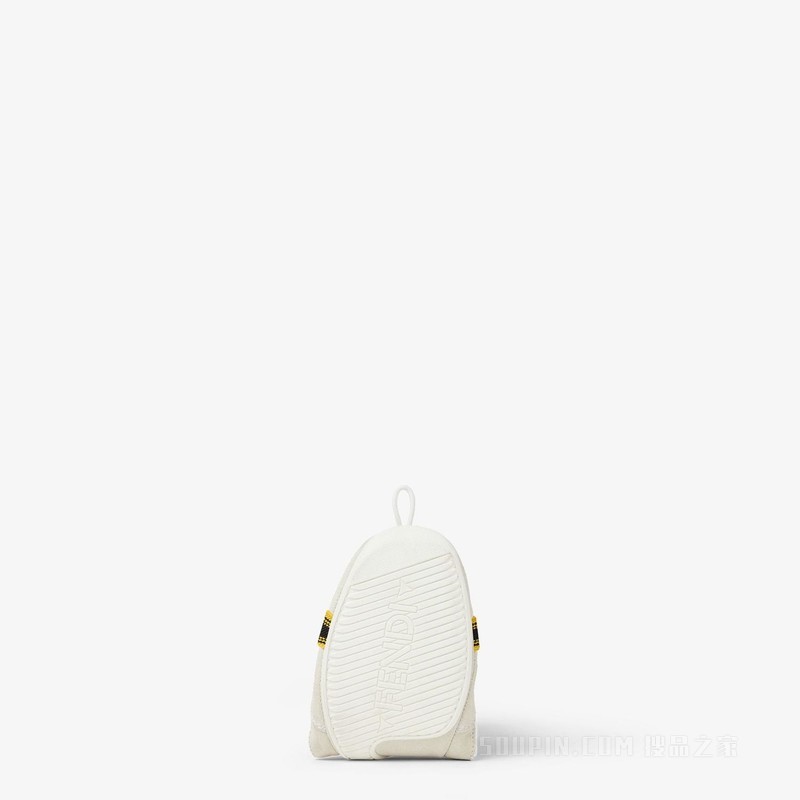 FENDI Wrap运动鞋 白色绒面革和布料低帮鞋