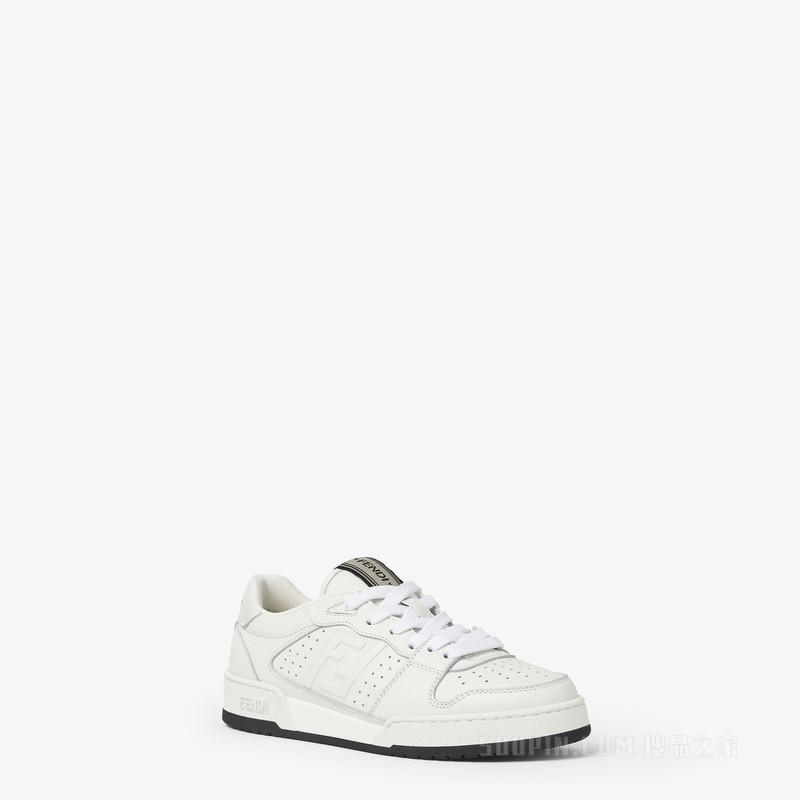 FENDI Match运动鞋 白色皮革低帮鞋
