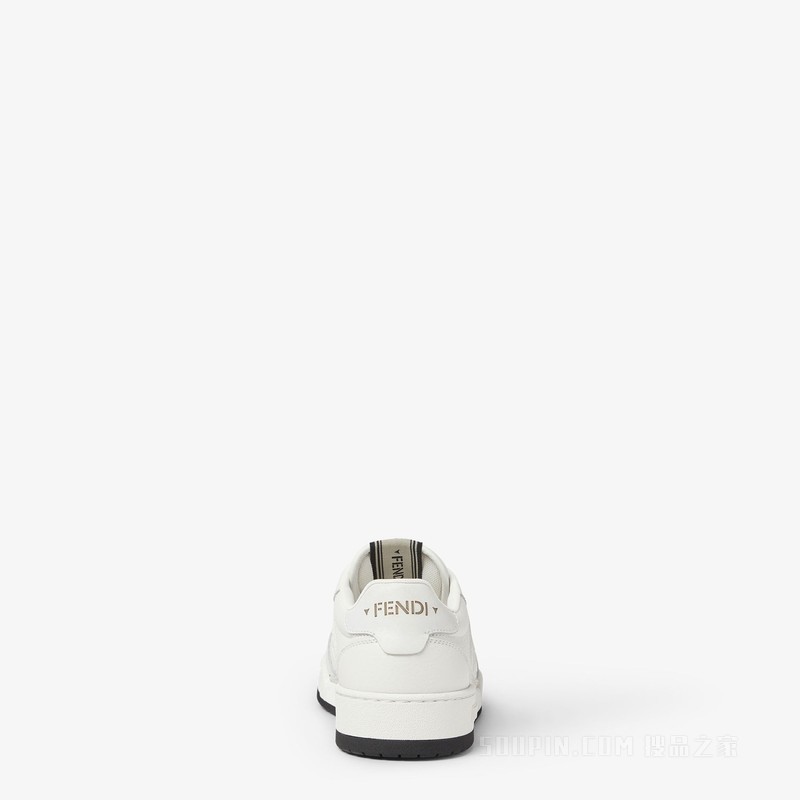 FENDI Match运动鞋 白色皮革低帮鞋