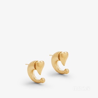 FENDI Heartbeat耳环 金色金属耳环