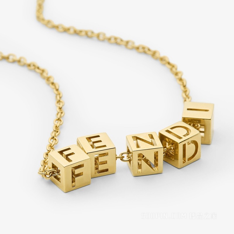 FENDI Faces项链 金色金属项链