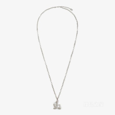 FENDI Zodiac天秤座项链 银色金属项链