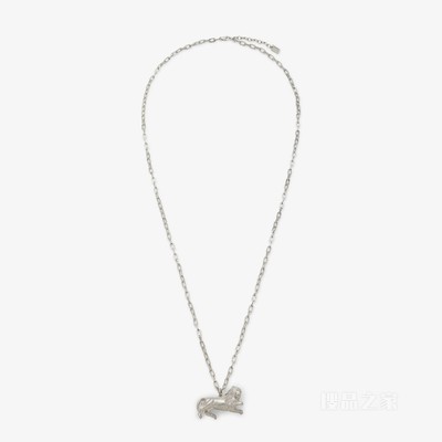 FENDI Zodiac狮子座项链 银色金属项链