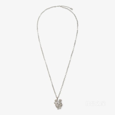 FENDI Zodiac双子座项链 银色金属项链