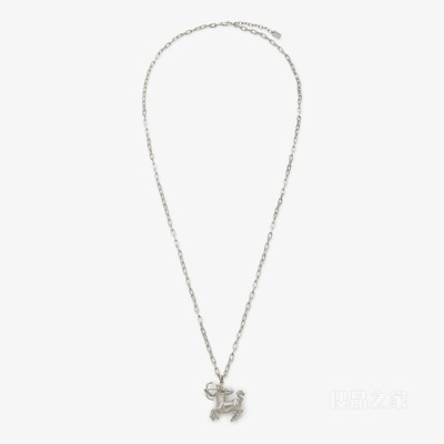 FENDI Zodiac射手座项链 银色金属项链