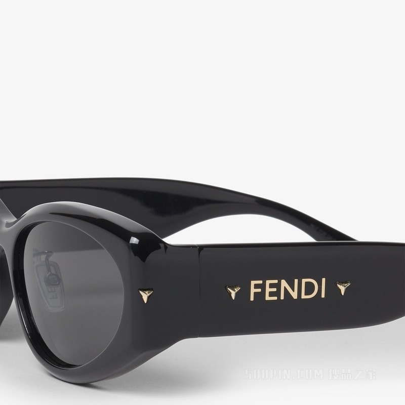 FENDI Screen 低横梁设计黑色醋酸酯材料太阳镜