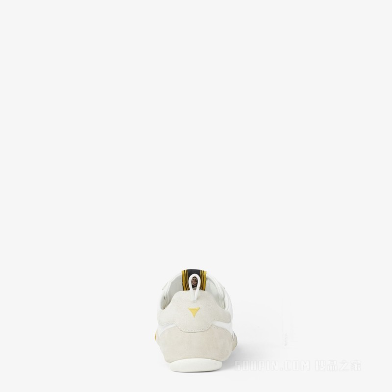 FENDI Wrap运动鞋 白色皮革和绒面革低帮鞋