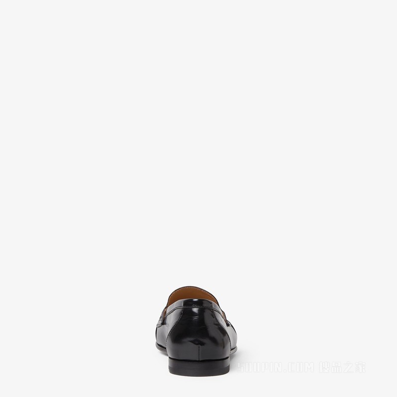 FENDI Scrunch乐福鞋 黑色皮革乐福鞋