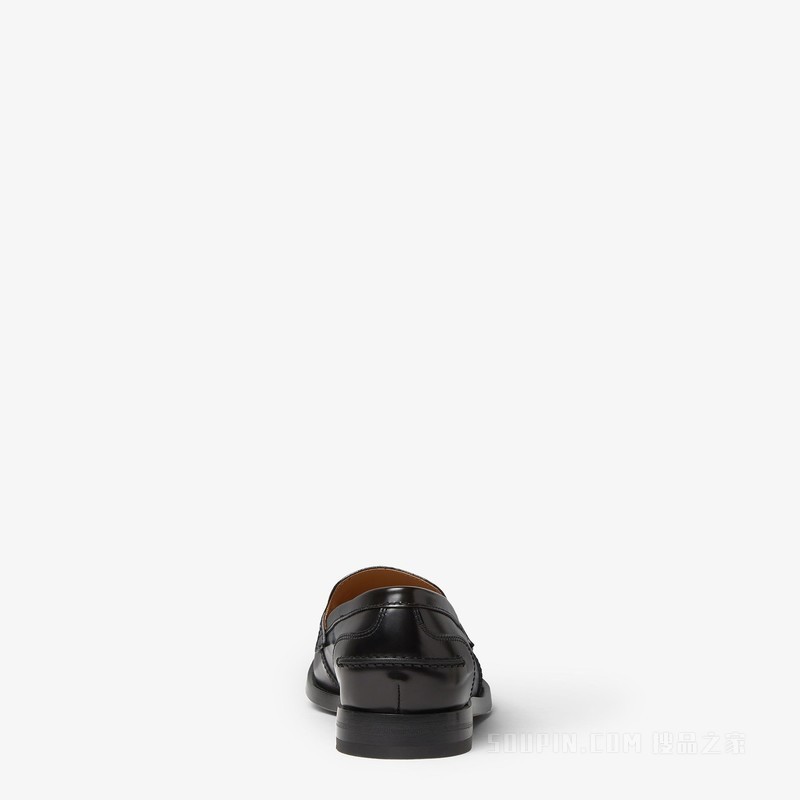 FENDI Ateneo乐福鞋 黑色皮革乐福鞋