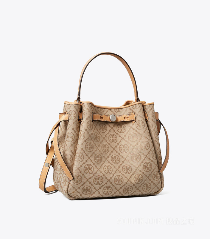 【新品】Romy T Monogram 水桶包 亚麻本色