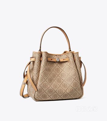 【新品】Romy T Monogram 水桶包 亚麻本色
