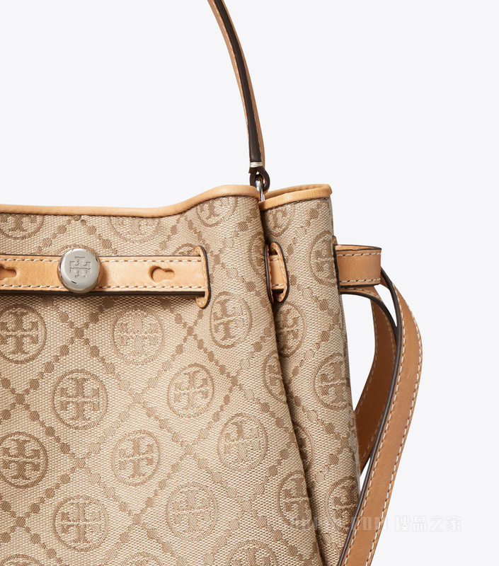 【新品】Romy T Monogram 水桶包 亚麻本色