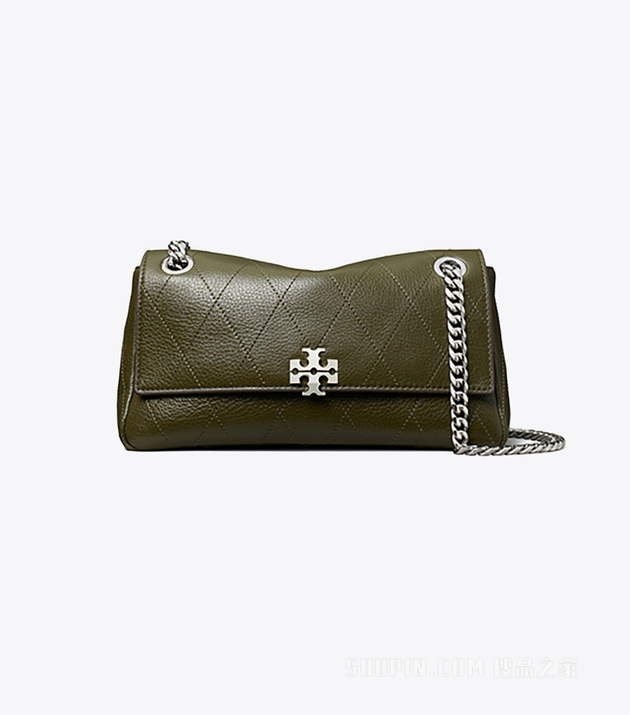 【新品】Charlie 小号绗缝肩背包 黛栎色
