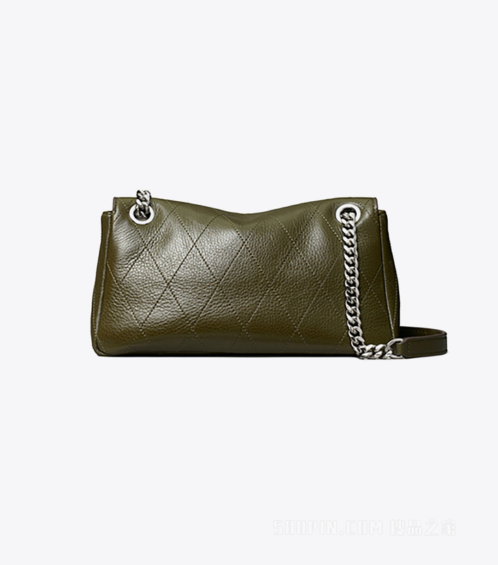 【新品】Charlie 小号绗缝肩背包 黛栎色