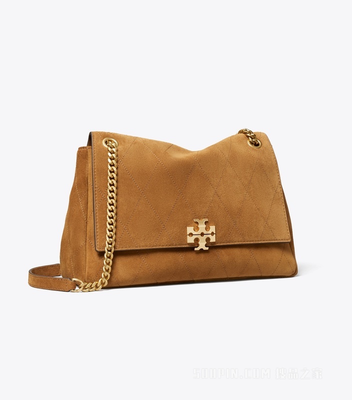 【新品】Charlie 大号绗缝肩背包 焦糖色